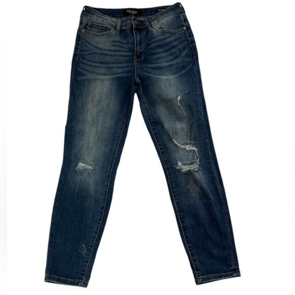Judy Blue Relaxed Fit Denim Distressed Ripped Jeans Size 30 Basic Solid Casual - Picture 1 of 8